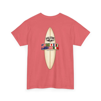 Surfboard Flag Graphic Tee — Salitre Logo Beach T-Shirt