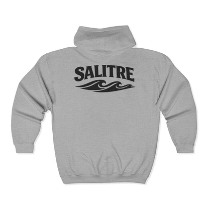 Saltire Wave Full-Zip Hoodie — Coastal Surf Zip-Up Sweatshirt