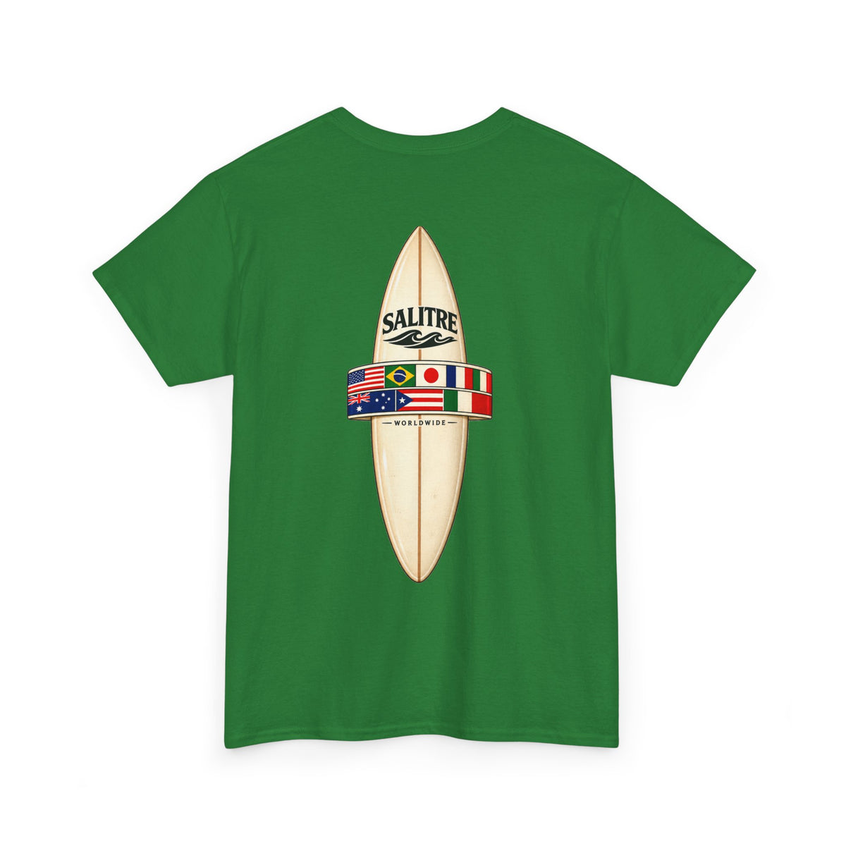 Surfboard Flag Graphic Tee — Salitre Logo Beach T-Shirt