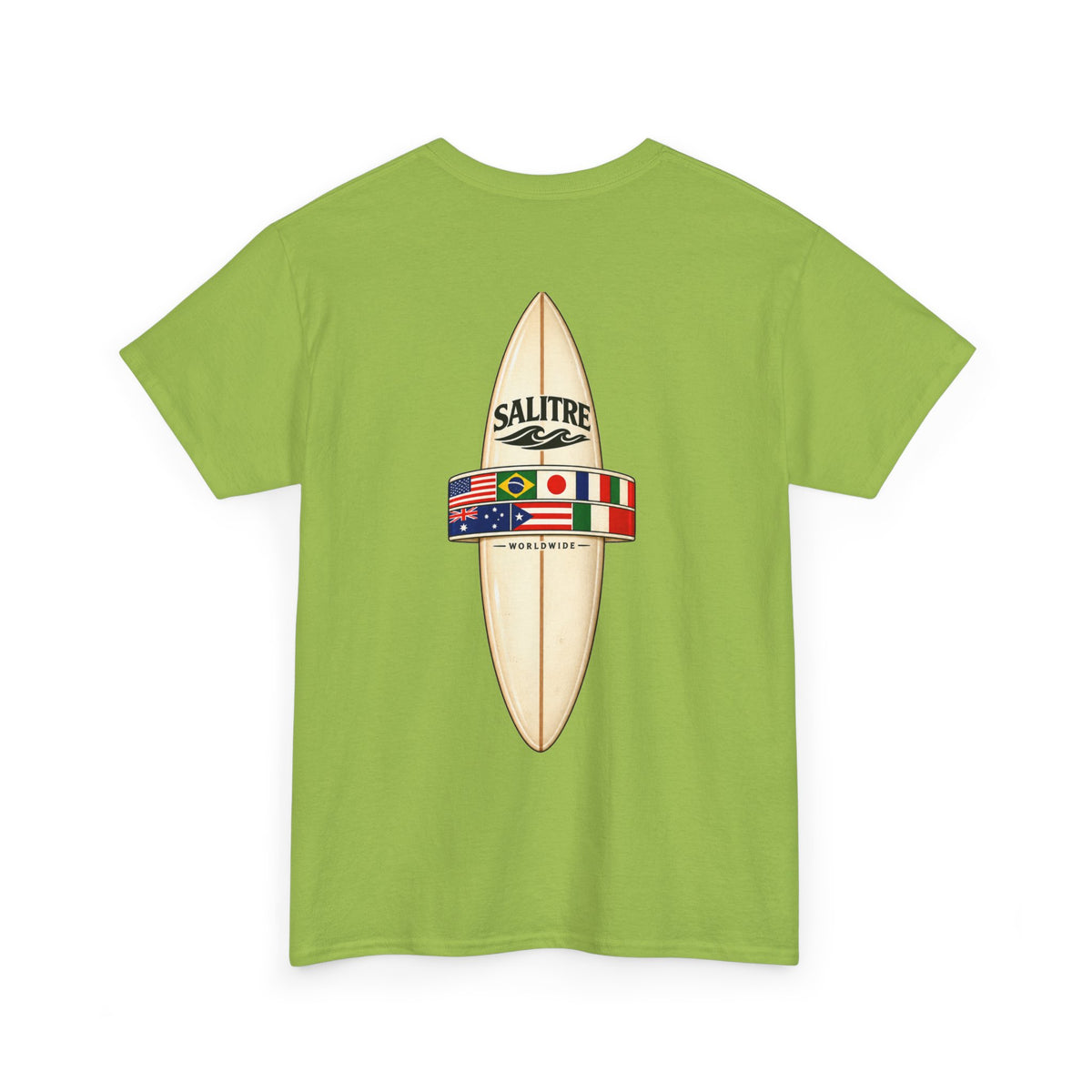 Surfboard Flag Graphic Tee — Salitre Logo Beach T-Shirt