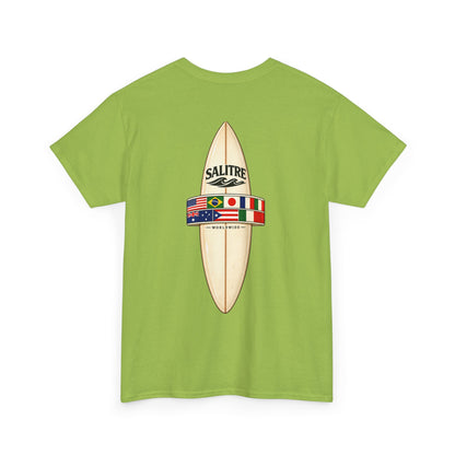 Surfboard Flag Graphic Tee — Salitre Logo Beach T-Shirt