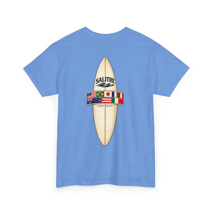 Surfboard Flag Graphic Tee — Salitre Logo Beach T-Shirt