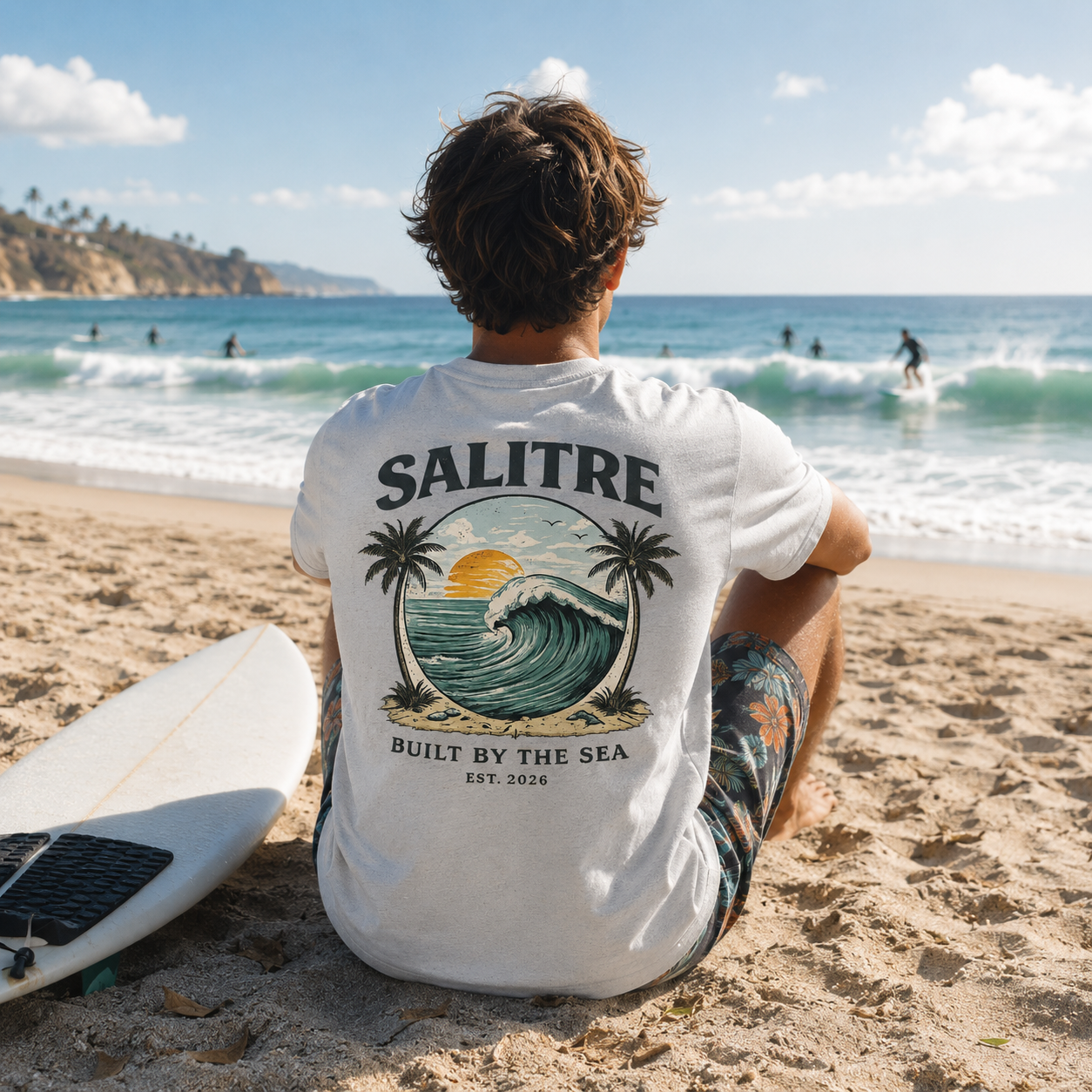 Salitre Sunset Wave Tee – Ice Grey