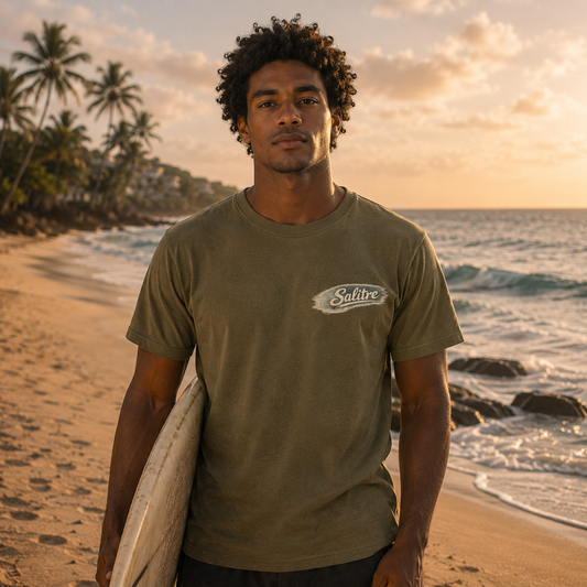 Salitre Coastal Ride Back Graphic Tee – Military Green