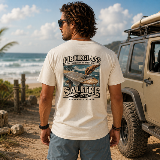 Surfboard Fiberglass Tee — Salitre Vintage Surf Graphic T-Shirt