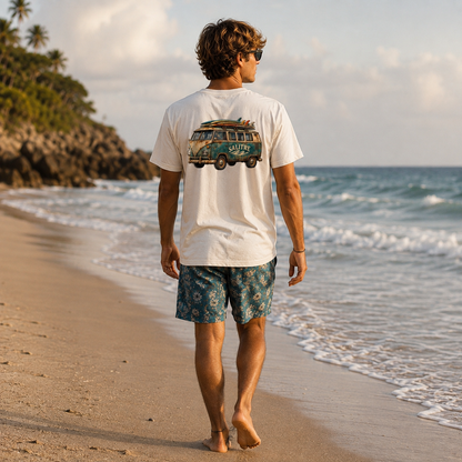Vintage Surf Van T-Shirt – 'Salut' Graphic Tee