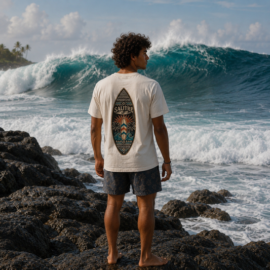 Saltire Surfboard Graphic Tee — Vintage Palm Beach Surf Shirt