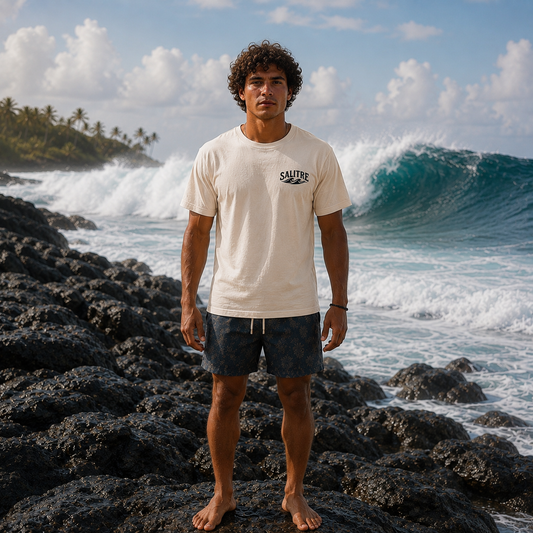 Saltire Surfboard Graphic Tee — Vintage Palm Beach Surf Shirt