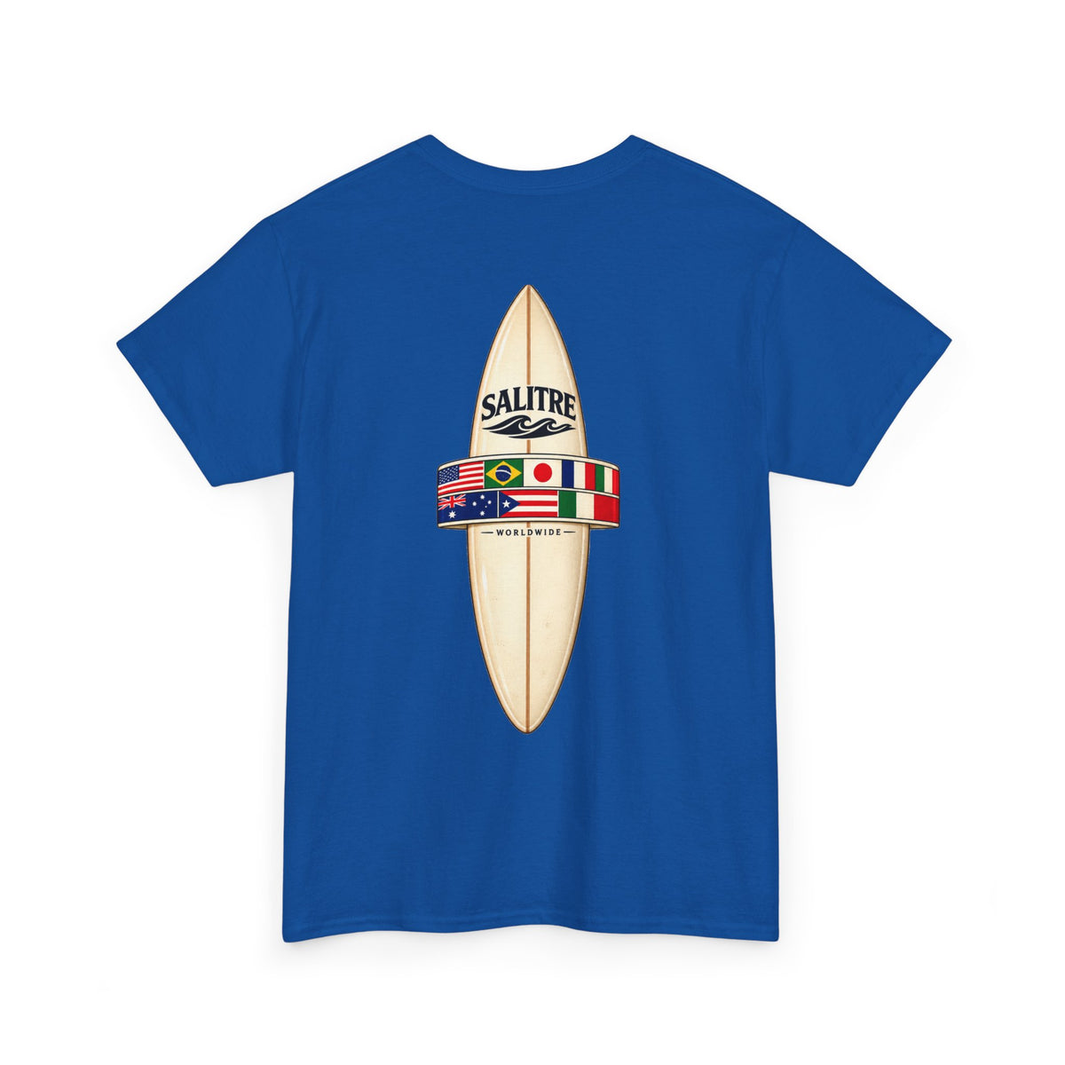 Surfboard Flag Graphic Tee — Salitre Logo Beach T-Shirt